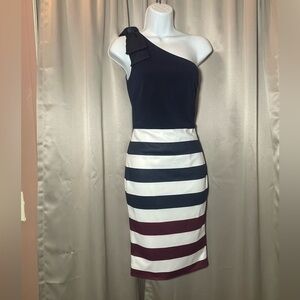 TED BAKER ROWING STRIPE ONE SHOULDER DRESS 2